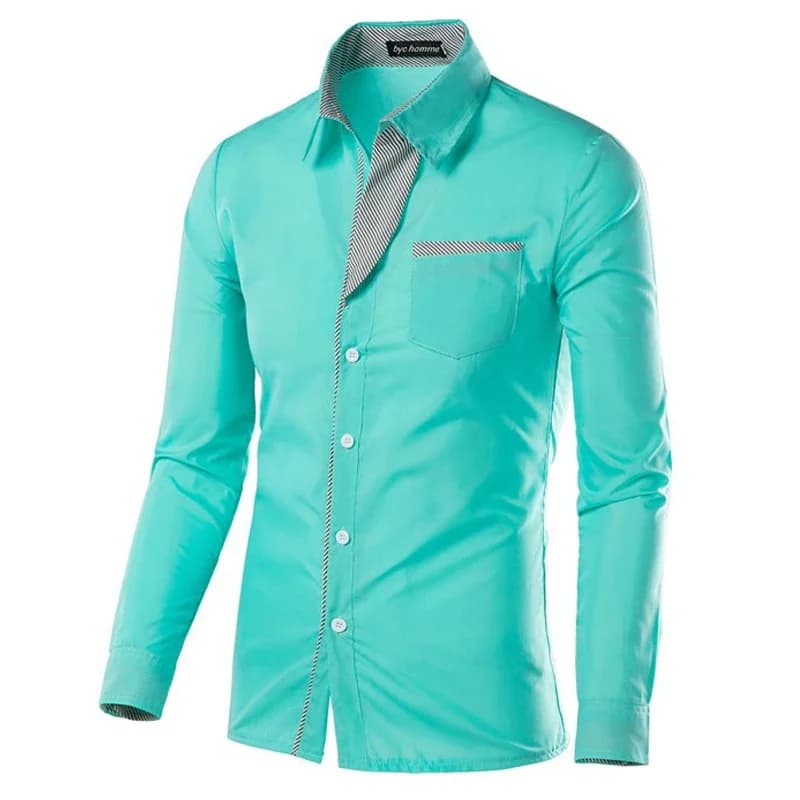 Men's Slim-Fit Long Sleeve Business Shirt