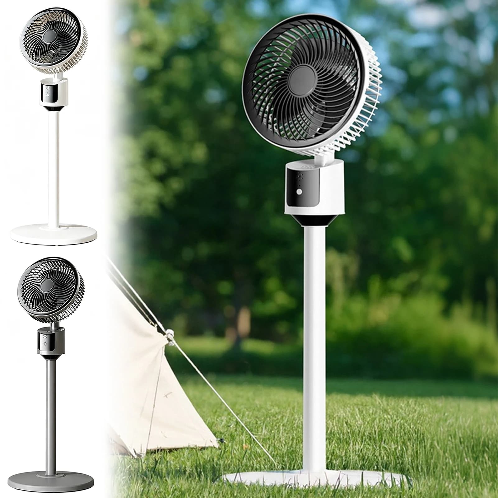 Pedestal Floor Fan with USB Rechargeable Battery