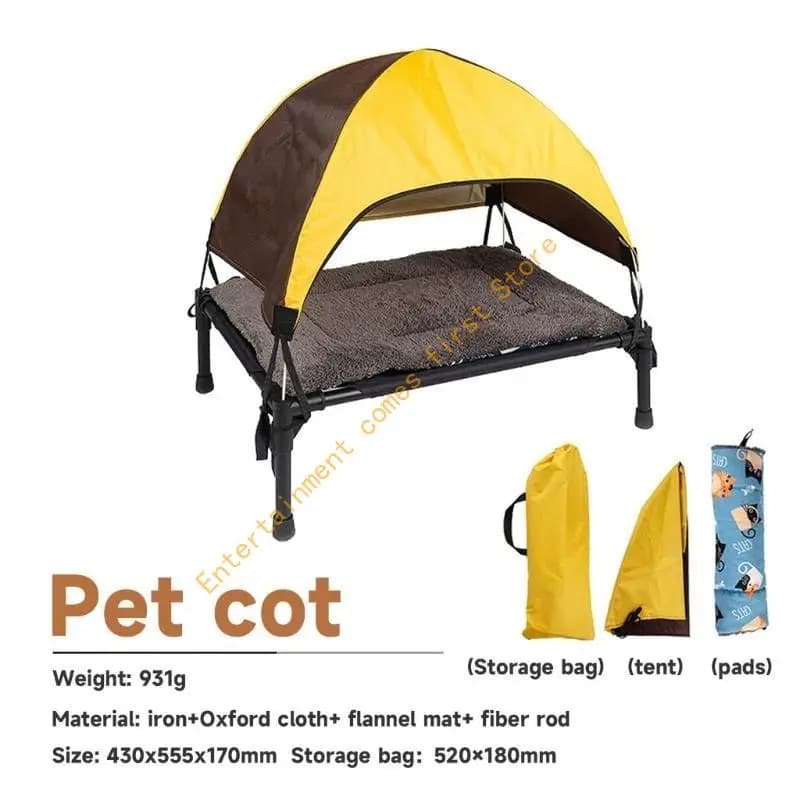 Elevated Outdoor Dog Cot with Removable Canopy