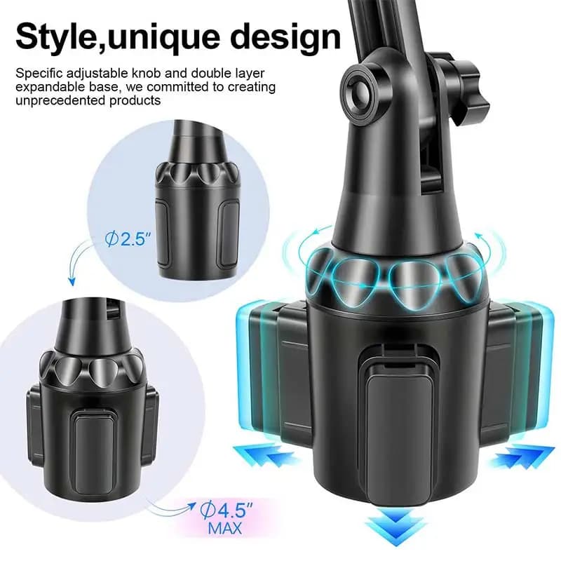 Universal Car Phone Holder Cellphone Mount Stand Adjustable Car Cup Phone Mount for iPhone 14 13 12 Por MAX Huawei Samsung
