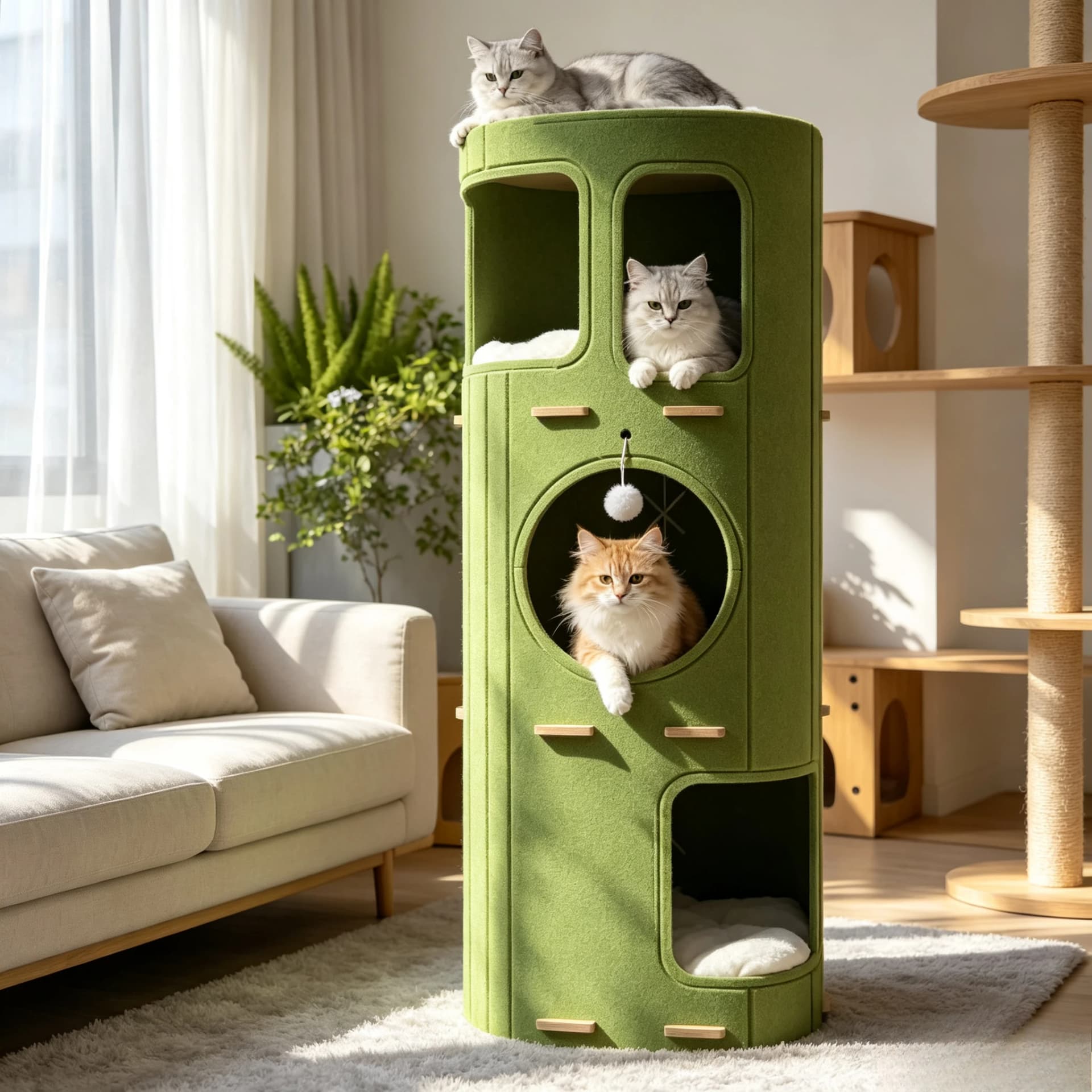 Multi-Level Cat Tree with Enclosed House