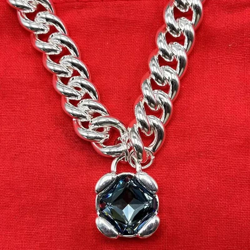 Crystal Pendant Necklace and Bracelet Set