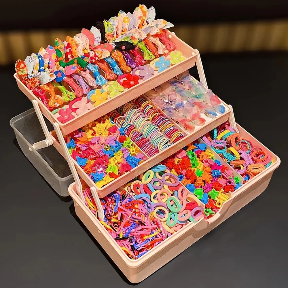 555 Sets of colorful Hair Accessories, Perfect for Girls’ Everyday Outfits and Festive Gatherings.