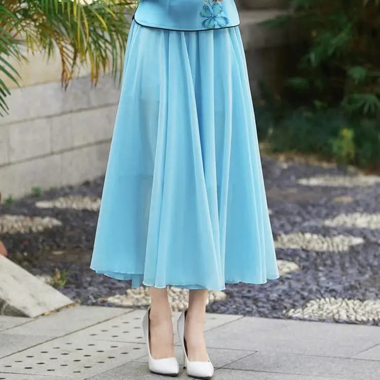 Embroidered Qipao Cheongsam Top with Pants Set