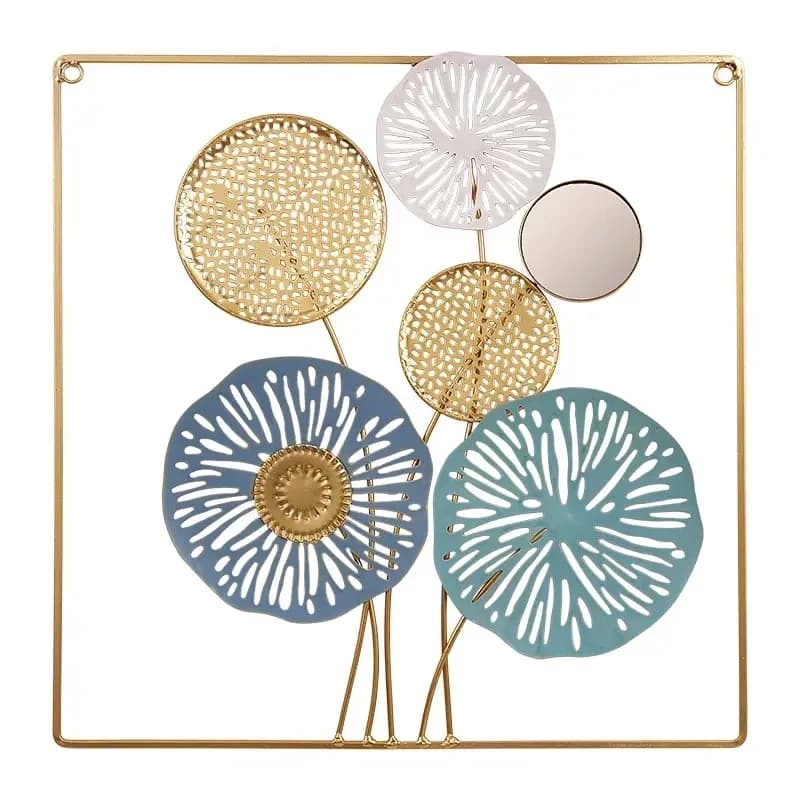 Round Metal Mirror Wall Art Sculpture