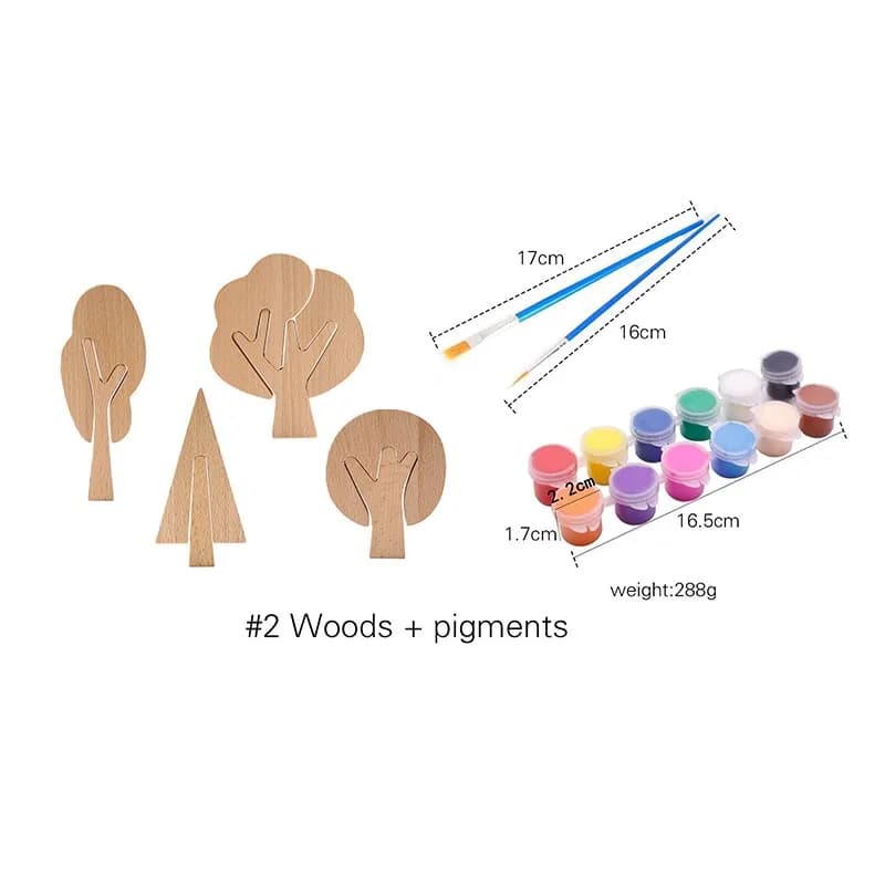 Wooden Building Block Forest Toy Set