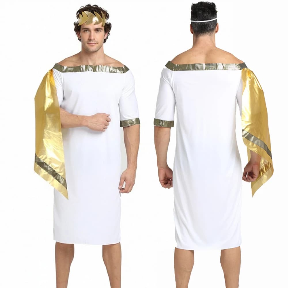 Men's Ancient Greek Roman Off-Shoulder Robe Costume