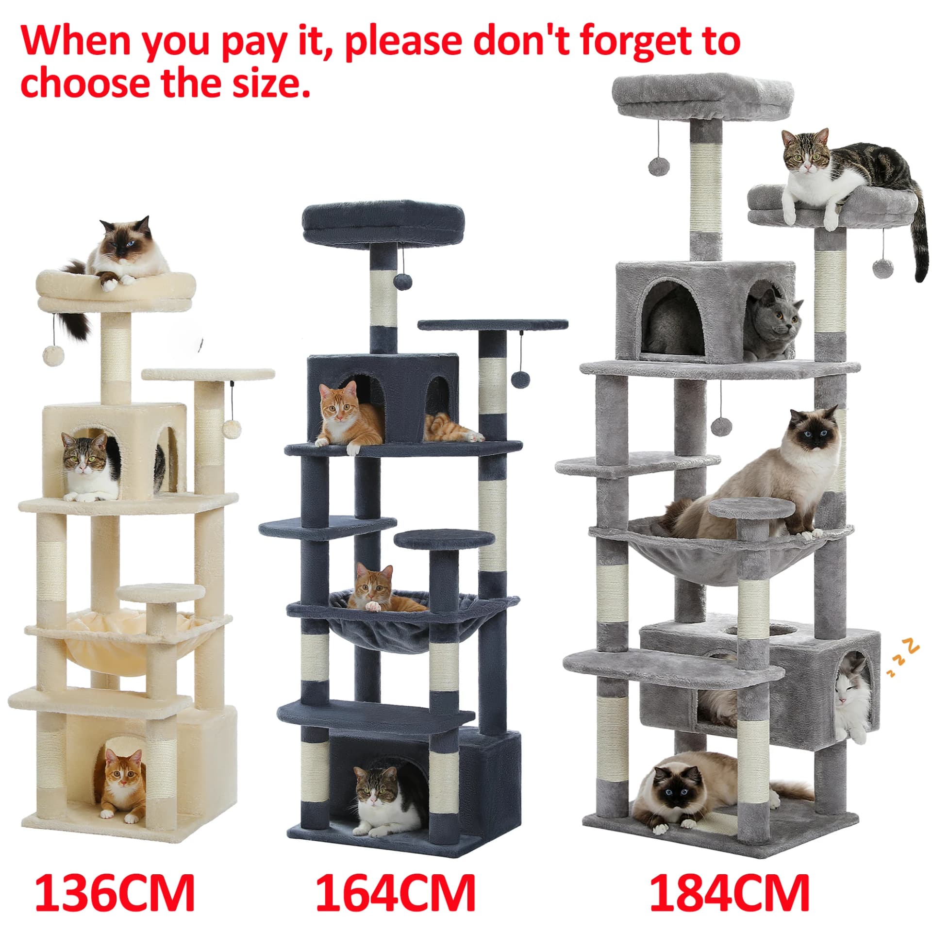 Large 72-Inch Cat Tree With Sisal Scratching Posts