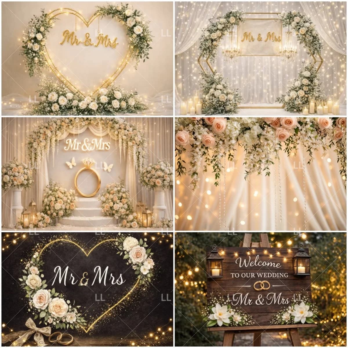 Wedding Flower Photo Backdrop