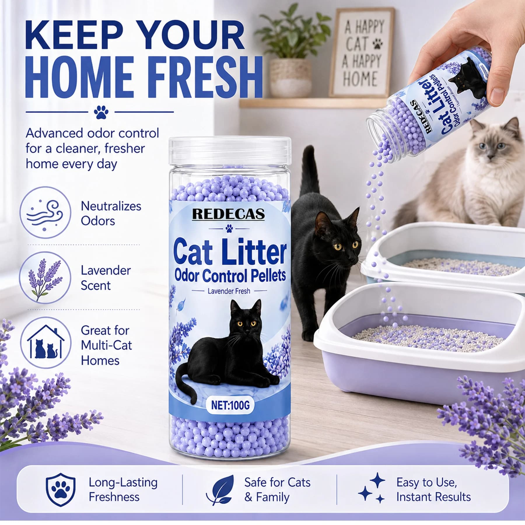 Lavender Litter Box Deodorizer Granules