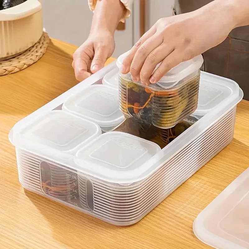 6-Compartment Food Storage Container with Lid