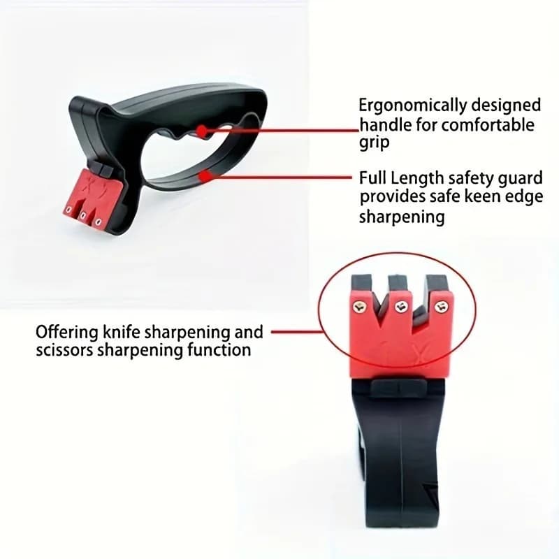 Handheld Scissor Sharpener with Ergonomic Grip