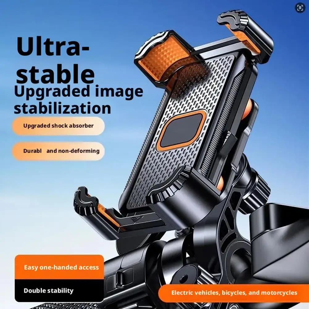 Bike Phone Holder for Handlebar, Motorcycle Phone Mount, Shock Absorbing Anti-Shake Phone Mount for Bike Scooter Motorcycle