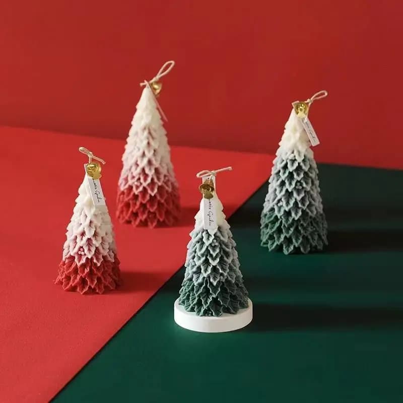Hand-Carved Cedar Christmas Tree Candle