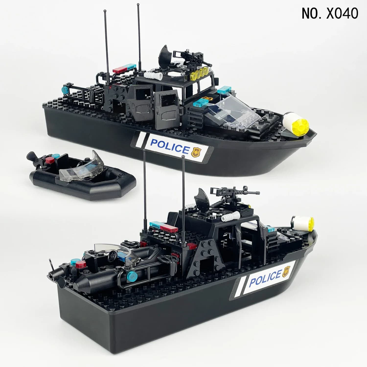 Coast Guard and Police Patrol Ship Building Blocks Set