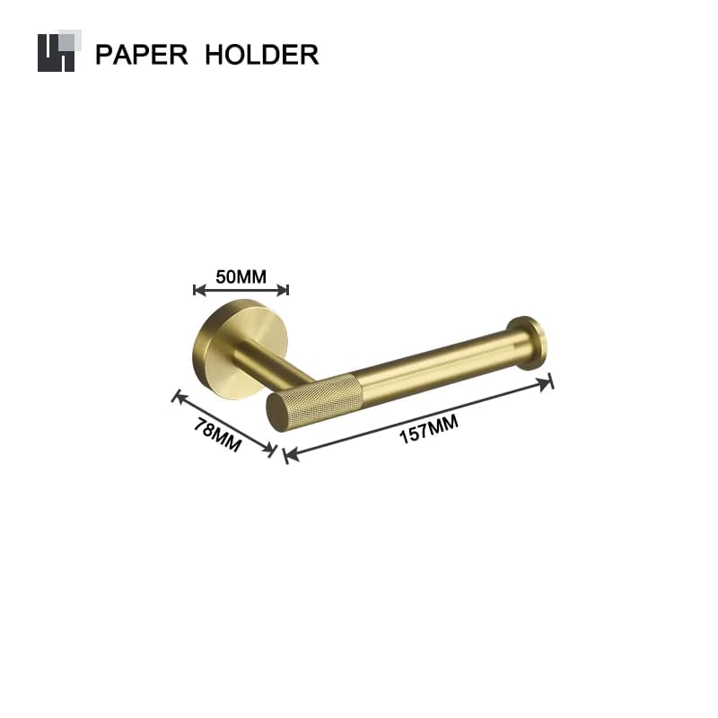 Bathroom Hardware Accessories Set Brushed Gold Knurled Brass Kit Towel Bar Ring Robe Hook Paper Holder Towel Ring Toilet Brush