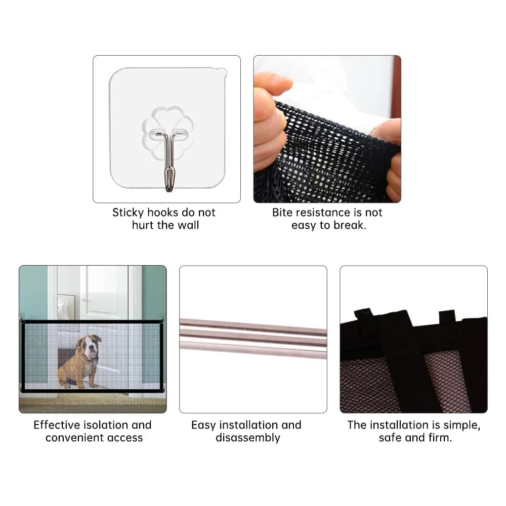 Foldable Pet Safety Gate with Mesh