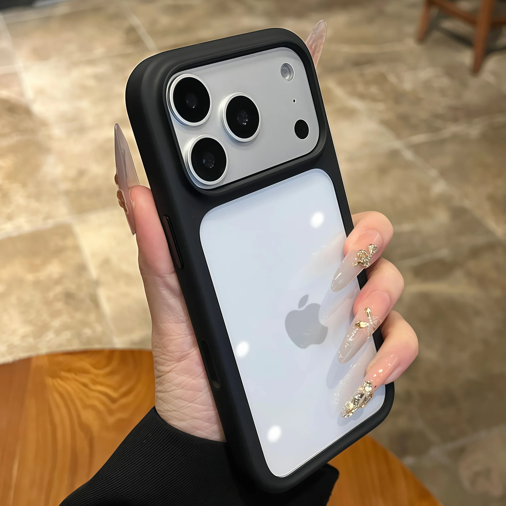Advanced Silicone Soft Edge Transparent Hard Back Panel Case For iPhone 18 17 Pro 17 Pro Max PC Shockproof Phone Case Cover Gift