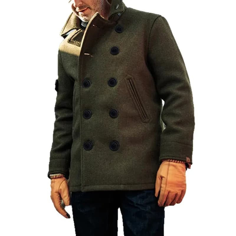 Men's Wool Windbreaker Overcoat