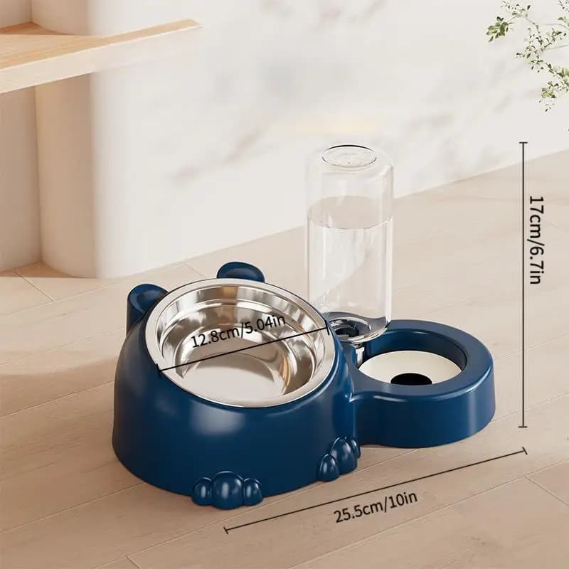 2-in-1 Tilted Auto Water Feeder Bowl
