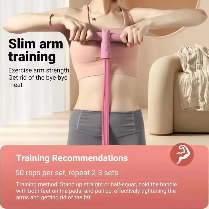Resistance Bands 6-Tube Resistance Multi Function Tension Rope Fitness Bands Elastic Yoga Pedal Puller Sports Exercises At Gym