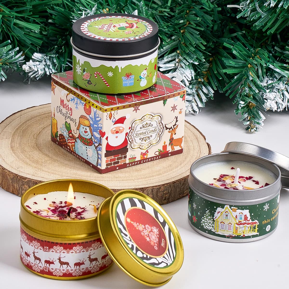 Christmas Scented Soy Wax Candle Set