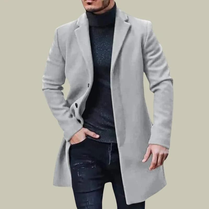 Men's Wool Overcoat Mid-Length