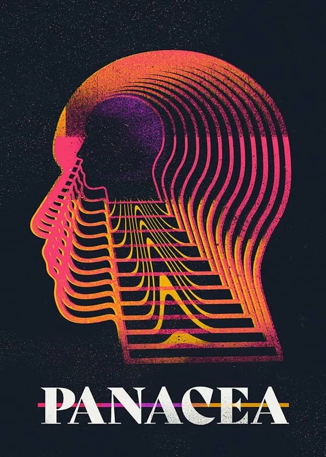 Abstract Futurism Wall Art Dark Colorful Character Geometry Canvas Print Trendy Retro Poster for Living Room Home Decor Gift