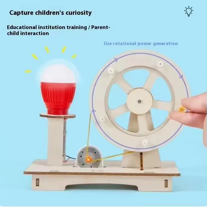 Hand Cranked Generator DIY Handmade Physics Tech Kit Materials Science Experiment STEAM Educational Learning Aids Gift Adults