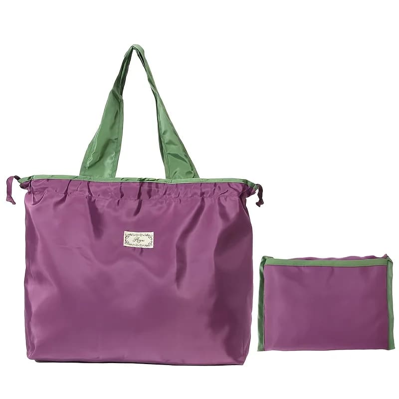 Foldable Reusable Shopping Bag with Drawstring