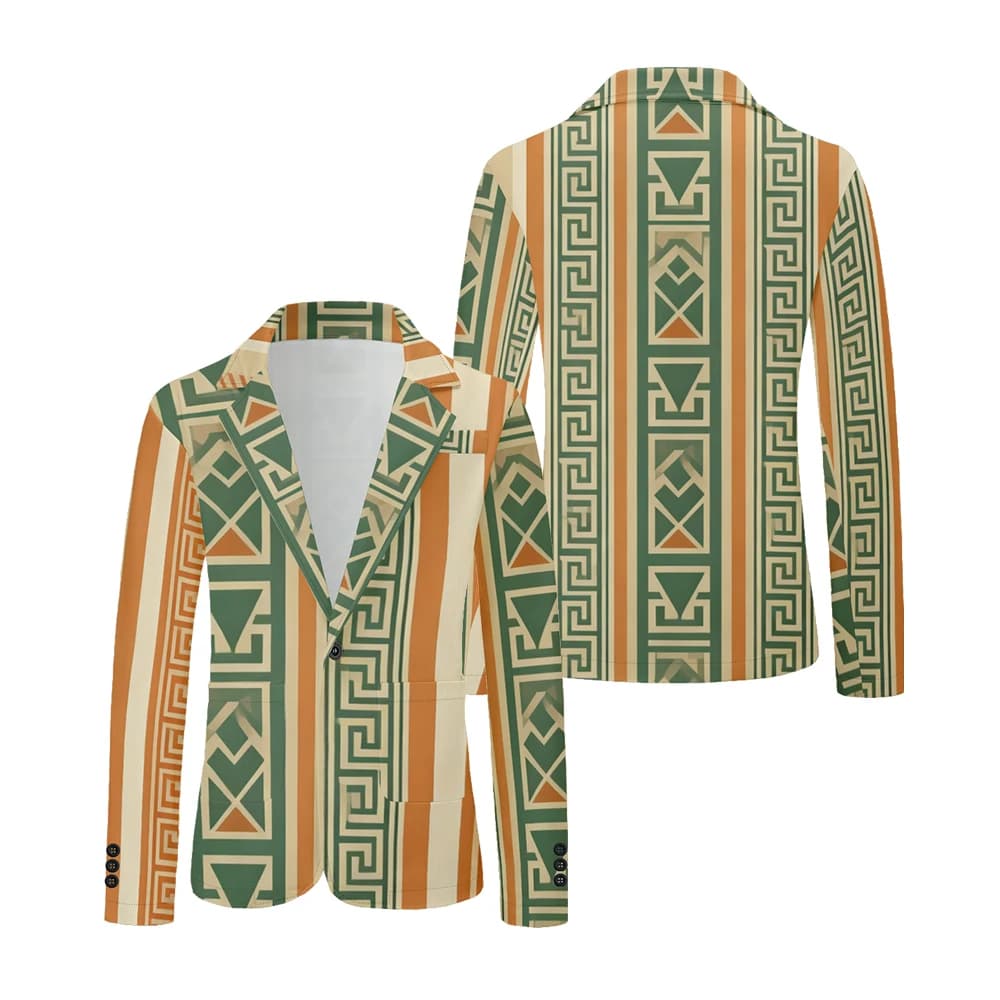 Men's Geometric Print Oversized Blazer