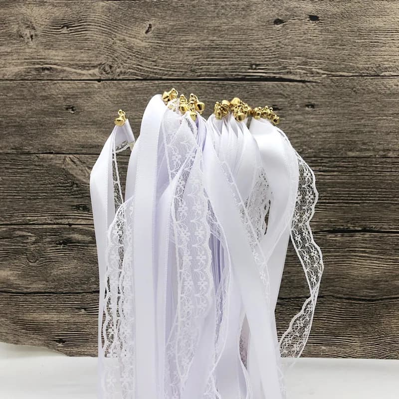White Ribbon Magic Wands with Bells