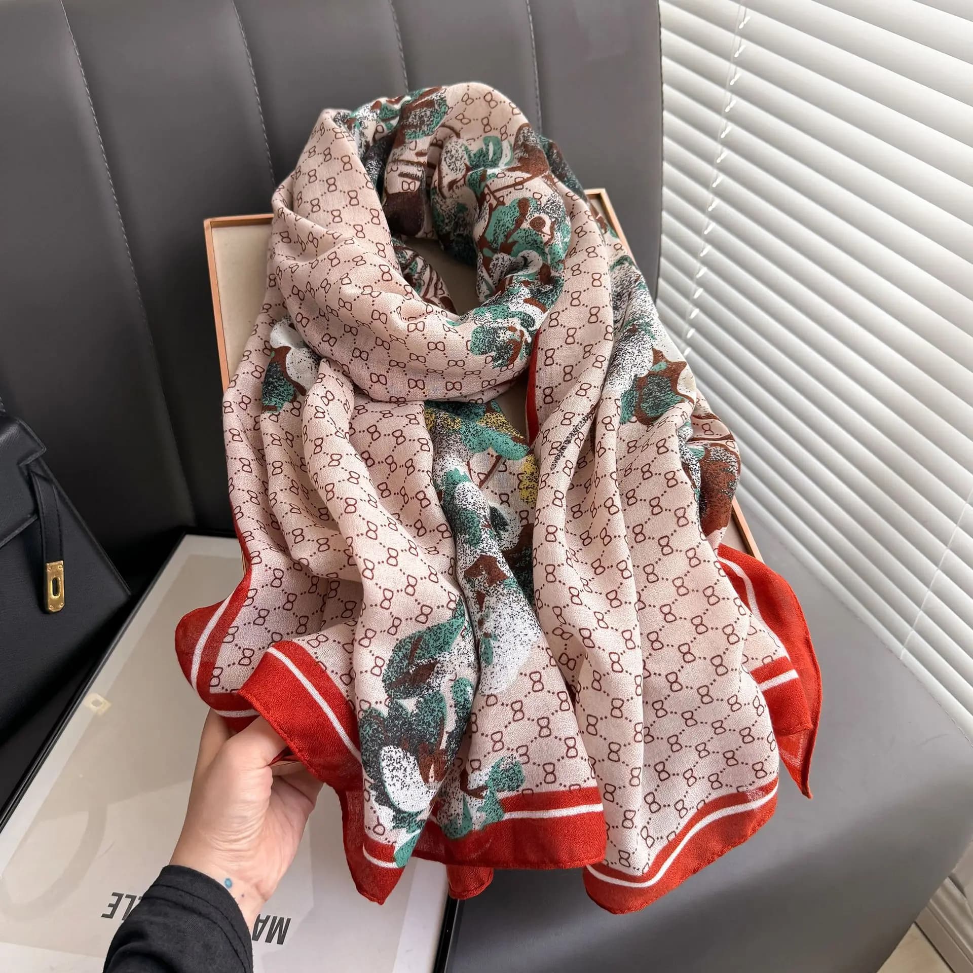 Lightweight Cotton Linen Long Scarf Wrap