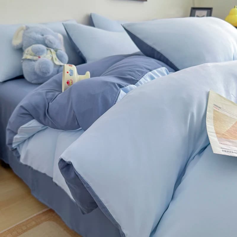 Cotton Bed Linen Set with Duvet Cover and Pillowcases