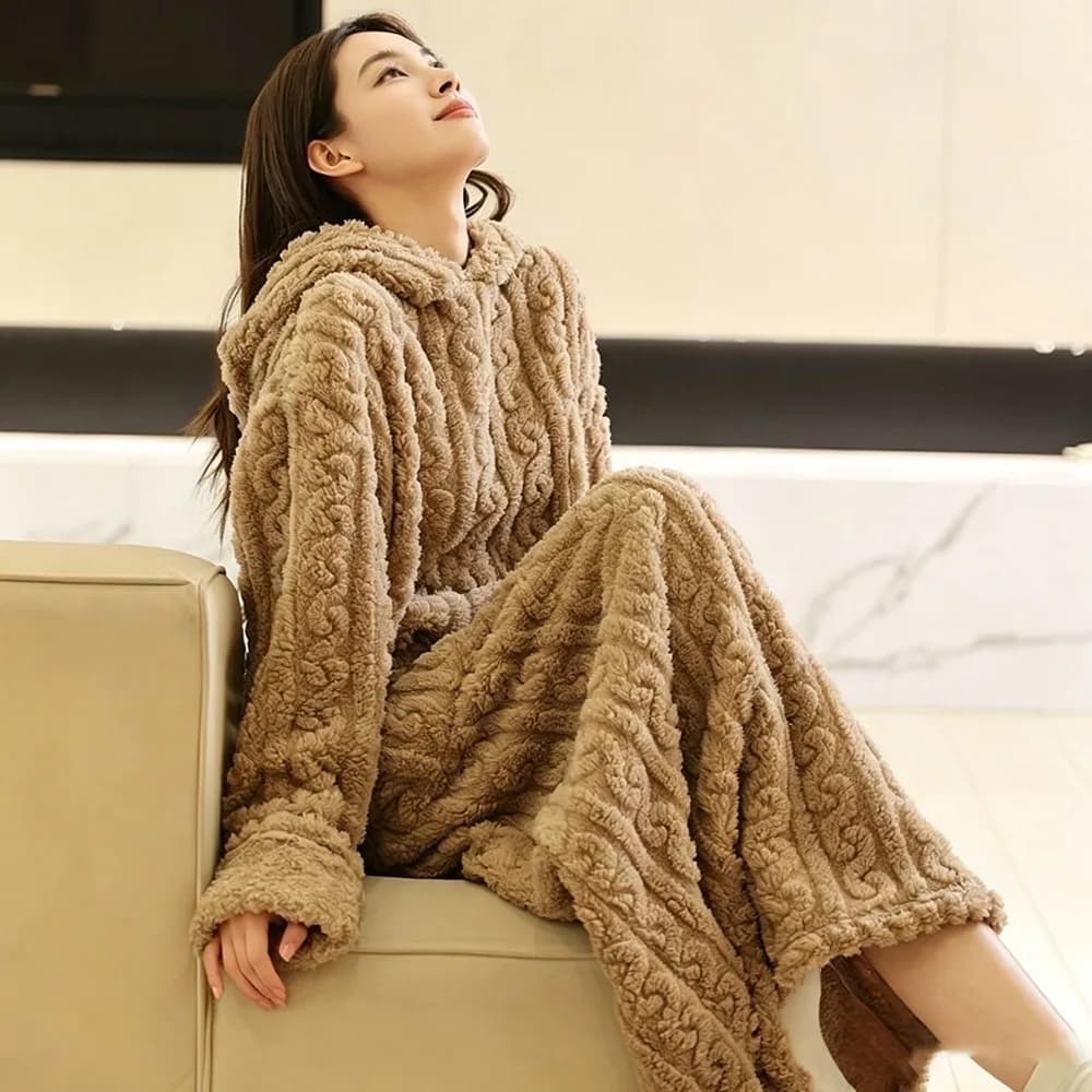 Hooded Coral Fleece Nightgown