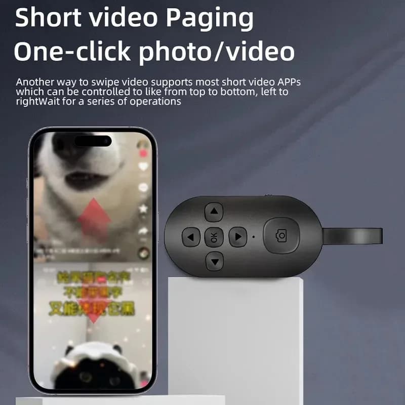 Bluetooth Remote Camera Video Controller Universal Remote Control For Tiktok Movie Page Turning For iPhone Android Mobile Phone
