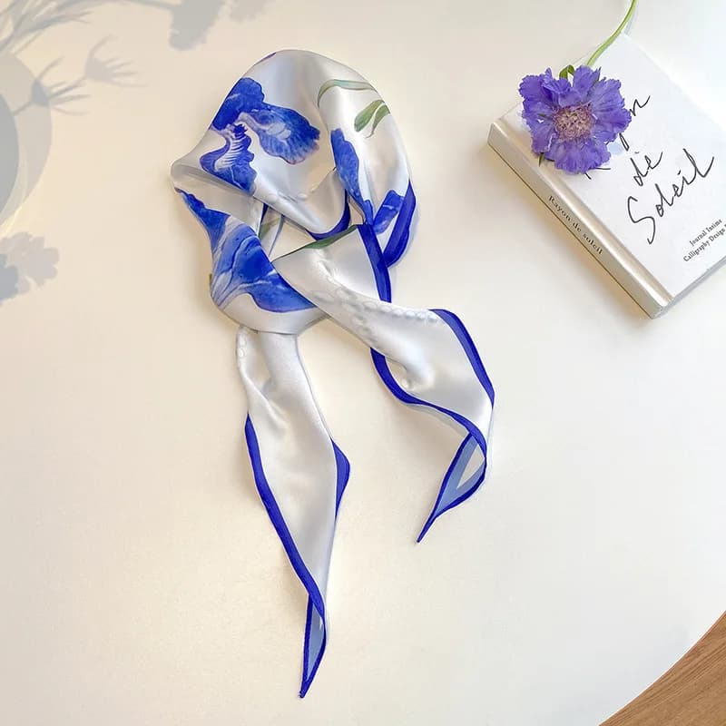 Watercolor Floral Satin Hair Scarf