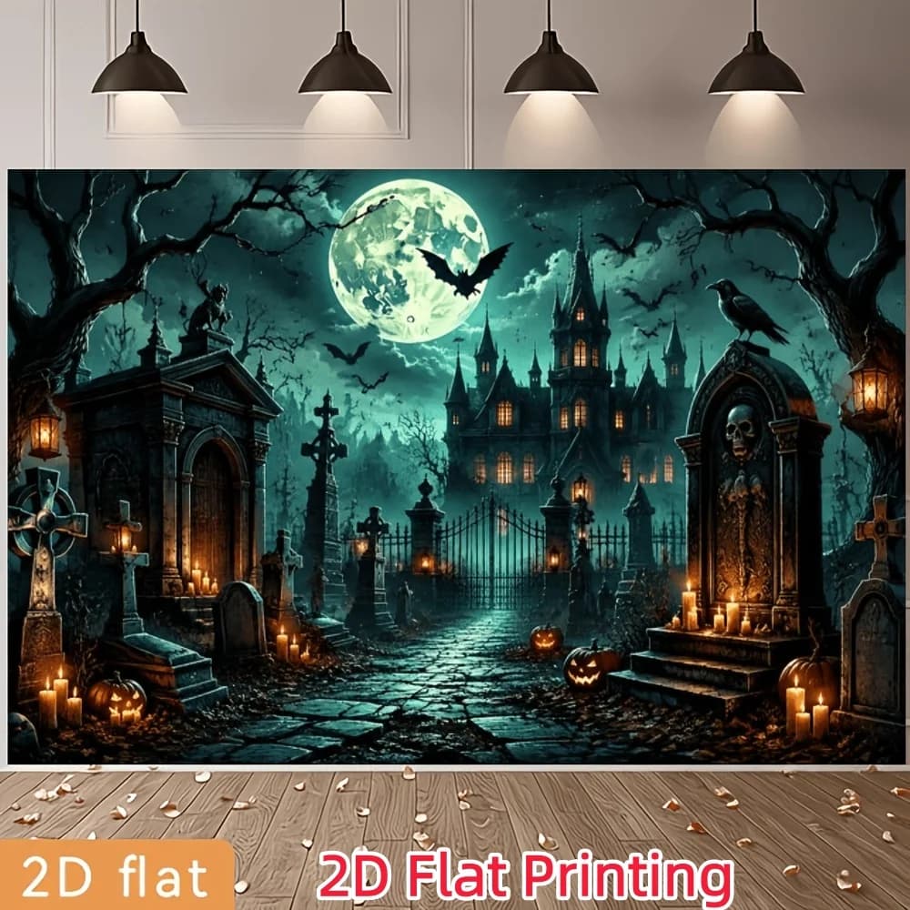 Gothic Halloween Photography Backdrop Banner