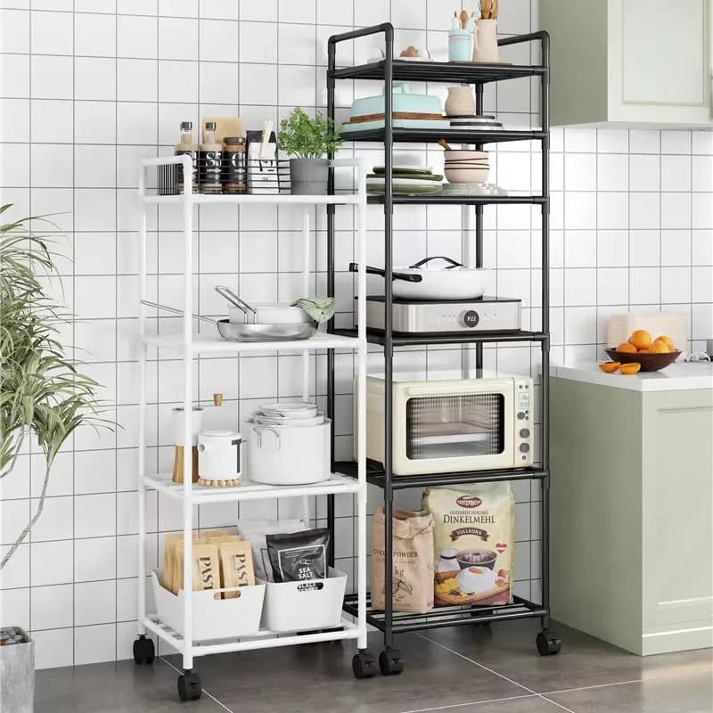 Multi-Level Kitchen Storage Cart for Household Organization