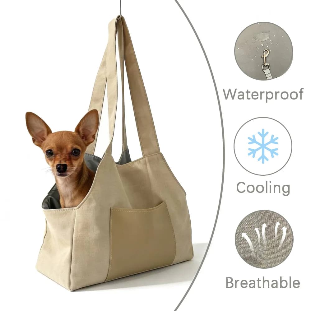 Breathable Pet Carrier Shoulder Bag with Waterproof Pad