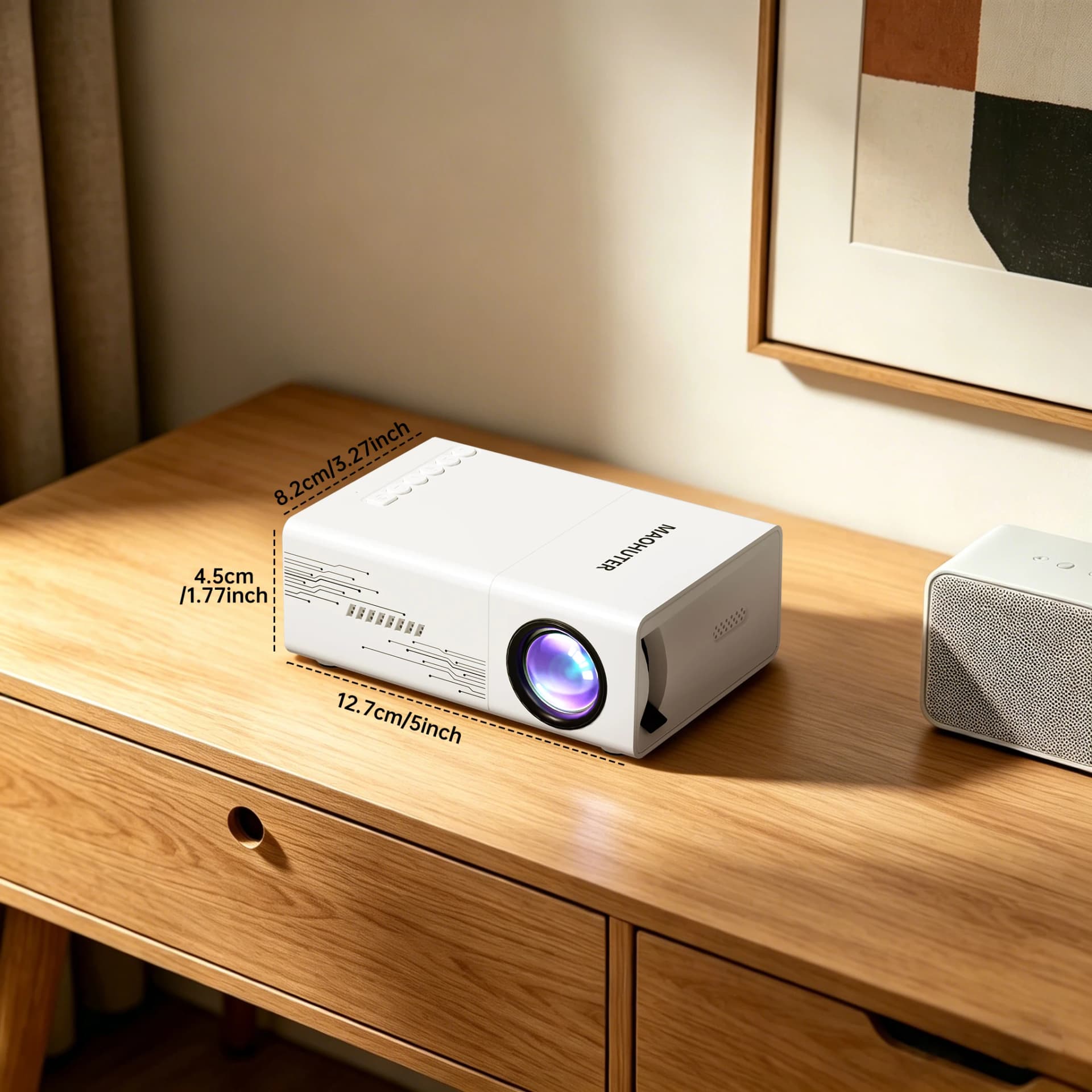 HD Mini Projector with Built-In Speaker