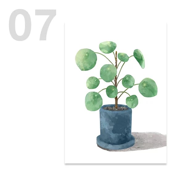 Nordic Botanical Green Plant Canvas Wall Art Print