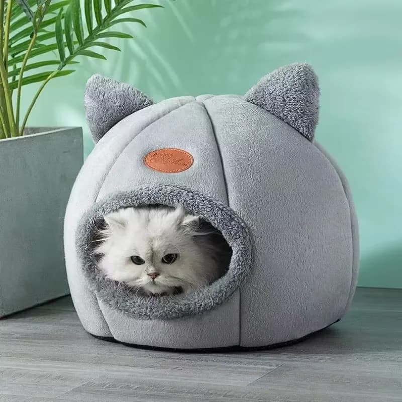 Winter Cat Bed Semi-Enclosed Cave