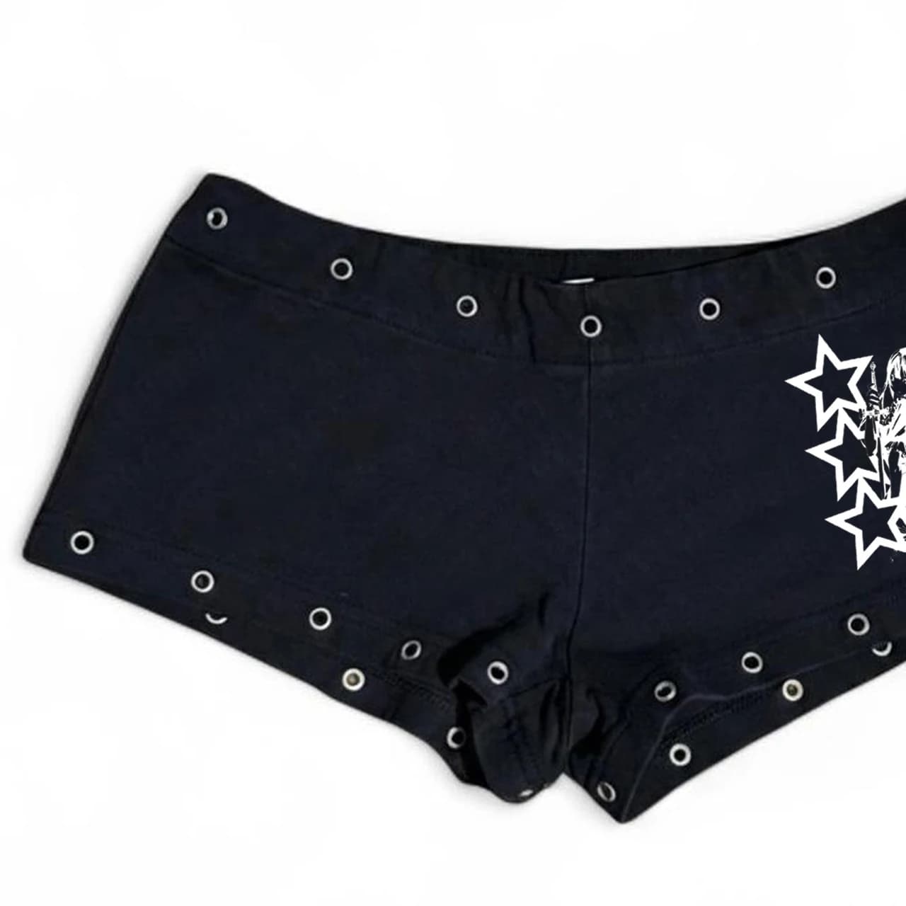 Women's fashion emo Black casual fashion willow nail print Y2K sexy slim fit versatile low waist Gothic hip-hop street and