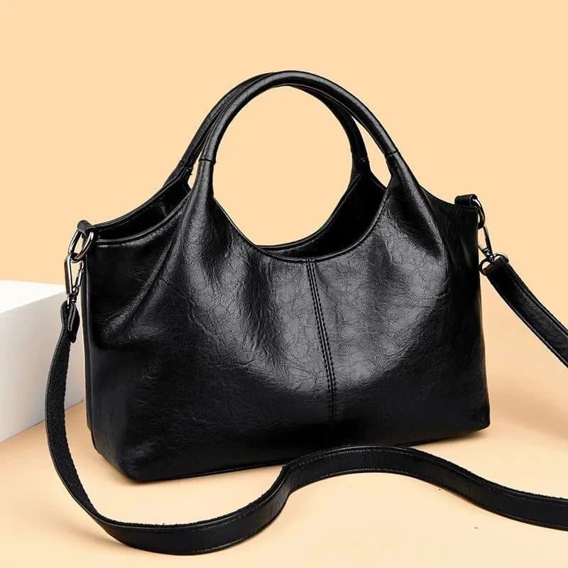 Women's Handbag, Large Capacity Elegant Detachable Crossbody & Handheld Shoulder Bag with Golden Tone Hardware, Zipper Closure