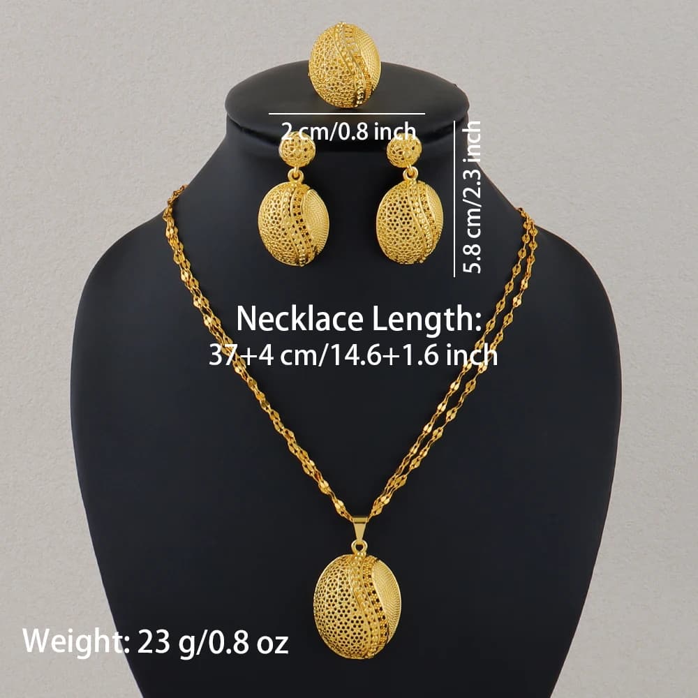 Dubai Gold Jewelry Set for Women Wedding Party Necklace Earrings Sets Indian Jewelry Set Free Shipping Bridal Costume Gifts