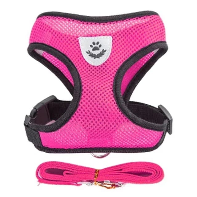 Adjustable Mesh Pet Harness Vest with Leash