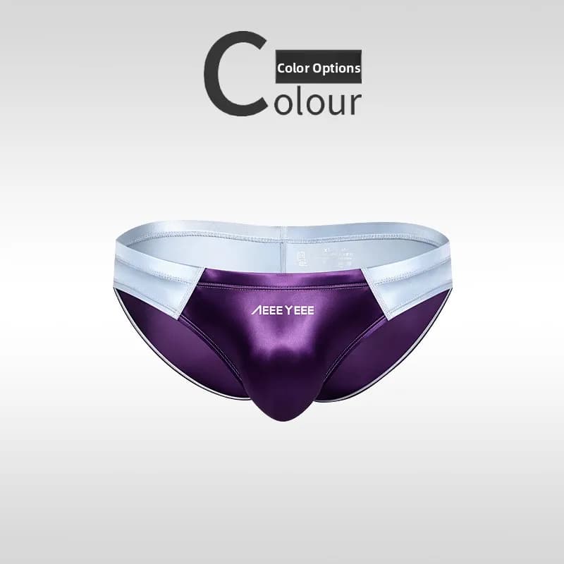 Low-Waist Satin Breathable Men's Sports Briefs