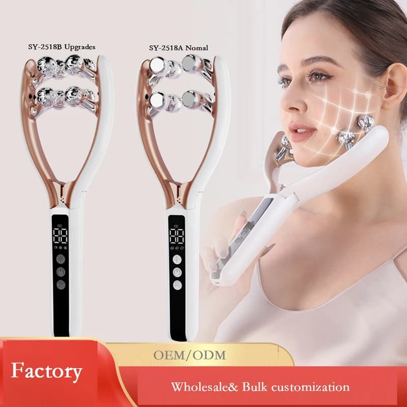 RF EMS Micro Current Roller Face Slimming Artifact V Face Beauty Firming Lifting Face Facial Massage Instrument