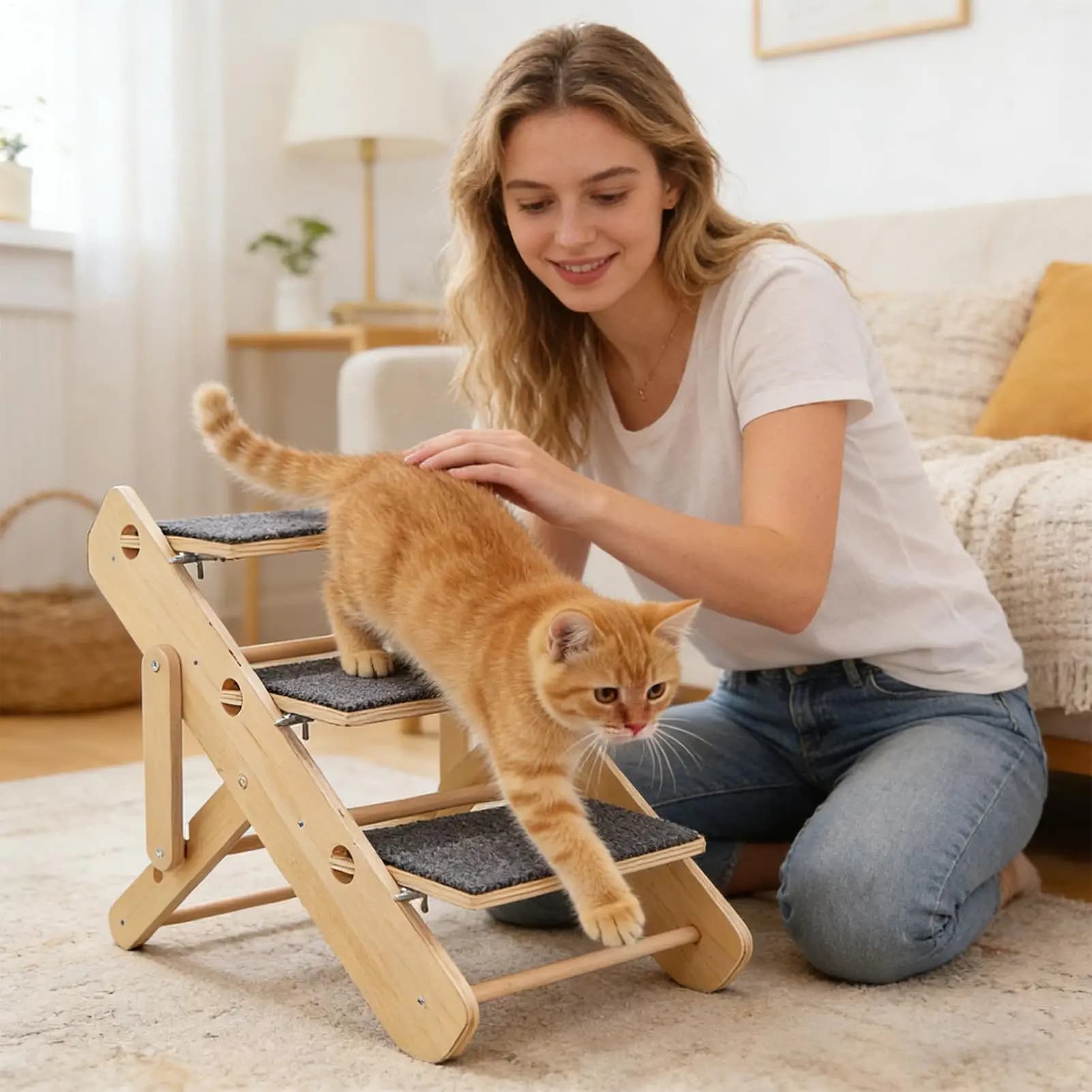 Dog Stairs 3-Step Non-Slip Foldable Pet